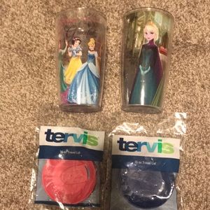 Tervis Disney 16 oz cups with new lids